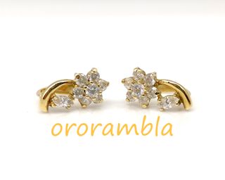 Conjunto pendientes y anillo oro 18k
