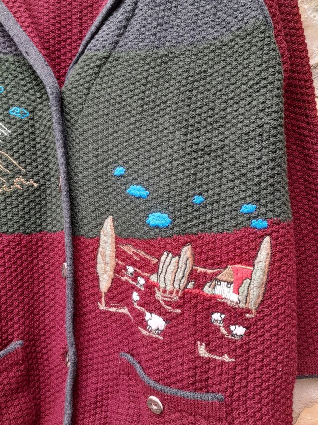 Maglione aperto multicolore vintage anni 80 90