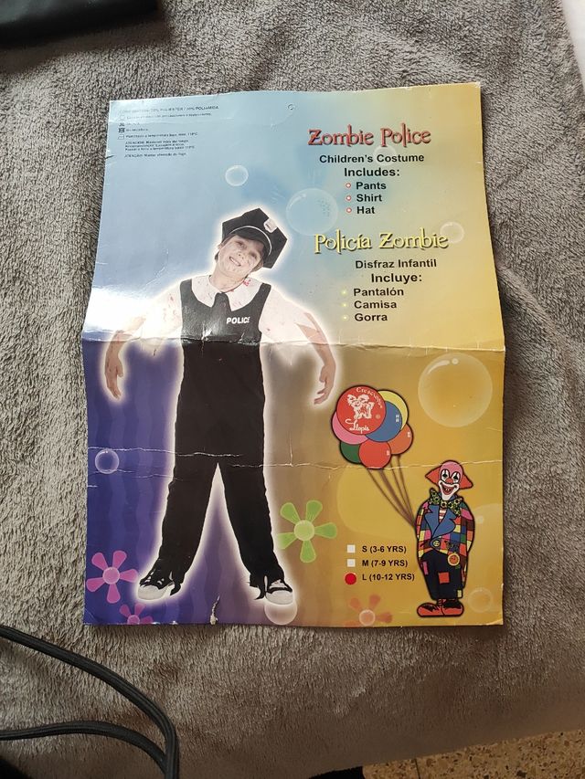 Disfraz policía zombie