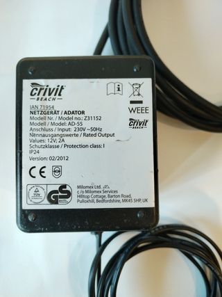 Trasformatore Crivit Milomex 12V; 2A