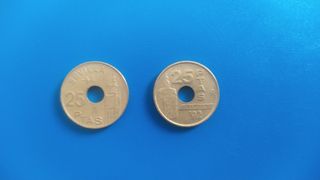 Monedas 25 pesetas Sevilla 1992.