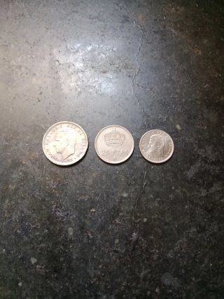 Lote 3 monedas España 1975, 5, 25 y 50 pesetas