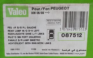 Peugeot 306 99- Piloto Trasero Izq Nuevo