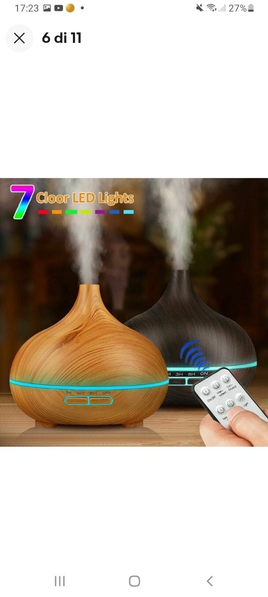 Umidificatore aromi con luci led