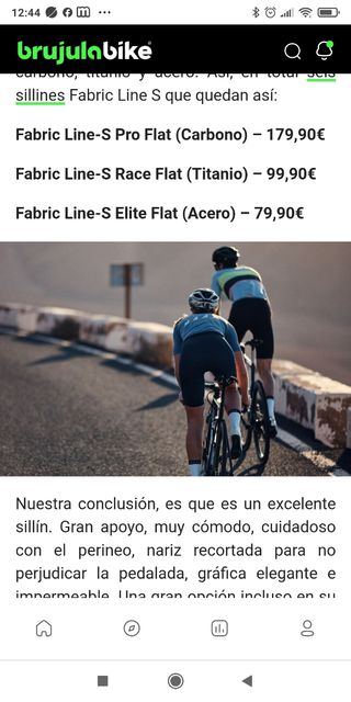 Sillín FABRIC carbono ( velocidad o triatlón)