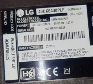 tv lg 49uk6400plf para piezas