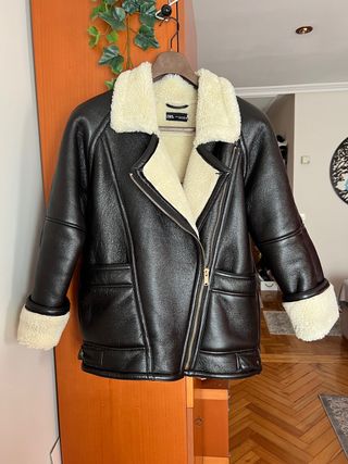 Cazadora doble faz oversize - Zara -Talla S