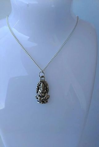 Colgante Ganesha y cadena Plata India.