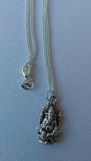 Colgante Ganesha y cadena Plata India.