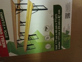 mesa y banco plegable jardín