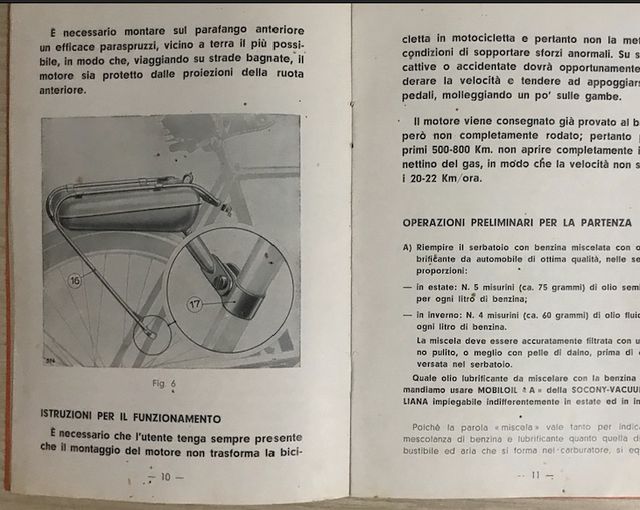 Libretto istruzioni d'uso Mosquito Garelli 1952