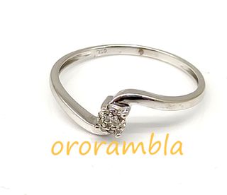 Anillo oro blanco 18k con diamantes