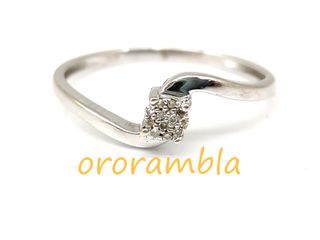 Anillo oro blanco 18k con diamantes