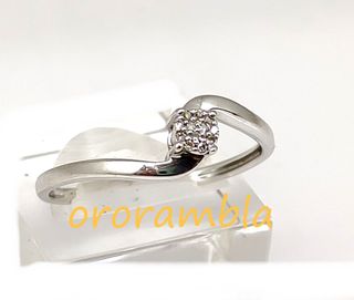 Anillo oro blanco 18k con diamantes