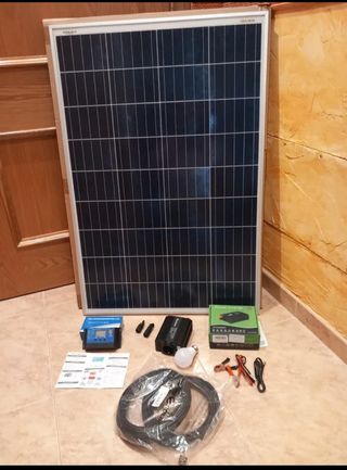 Kit solar 12v 120w, placa,inversor, regulador, led