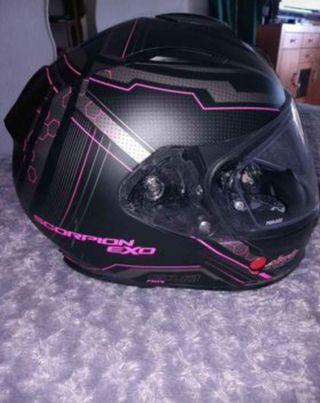 Lote de casco de moto y guantes de mujer