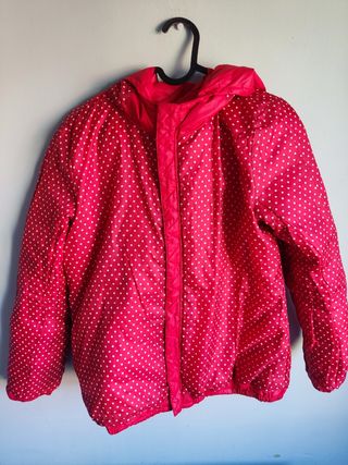 Plumífero Pepe Jeans reversible rojo y motas