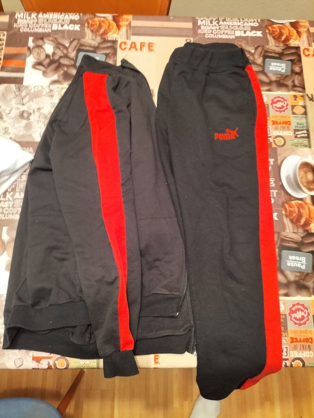 Conjunto puma rojo y negro