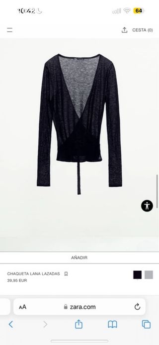 Zara camisa negra blusa