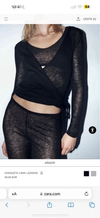 Zara camisa negra blusa