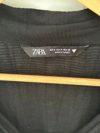 Zara camisa negra blusa