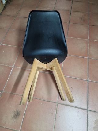 Silla madera diseño banqueta acolchada