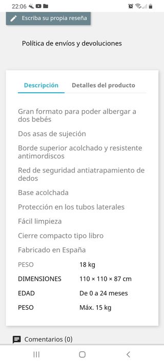 Parque infantil grande gemelar