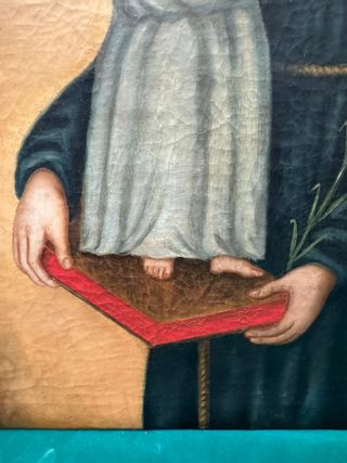 San Antonio con niño Jesús sobre la biblia.