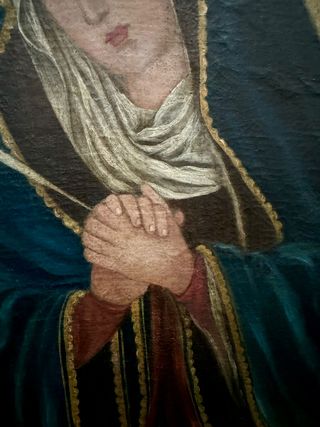 Magnífico óleo de Virgen Dolorosa