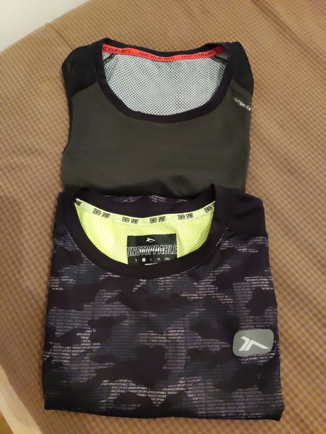 2 Camisetas tirantes deporte hombre talla S