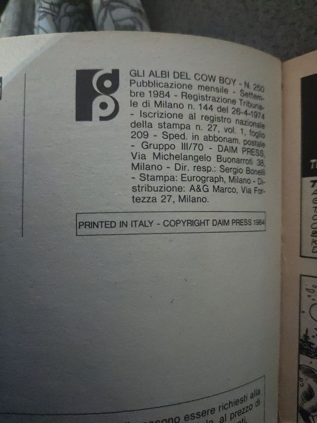 Fumetti Il piccolo Ranger n. 250-253