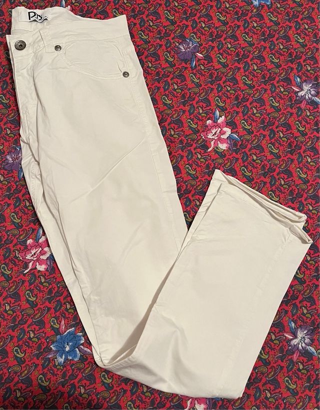 Pantaloni bianchi Pit Stop come nuovi uomo-ragazzo