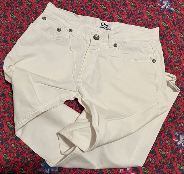 Pantaloni bianchi Pit Stop come nuovi uomo-ragazzo