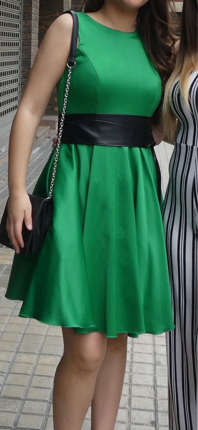 vestido verde elegante