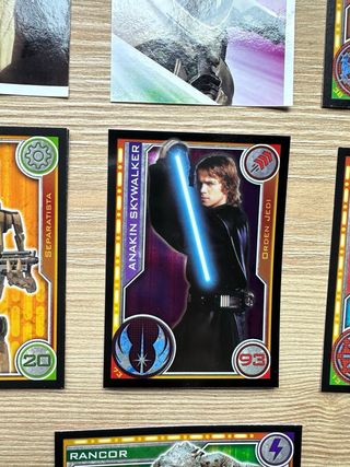 9 Cartas / Estampitas + Pegatinas varias Star Wars
