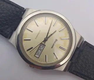 BULOVA SILVER DAY DATE ROUND AUTOMATIC SS MENS