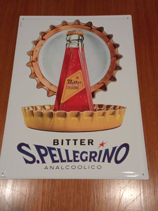 S.ÈLLEGRINO CARTEL PLACA DE CHAPA