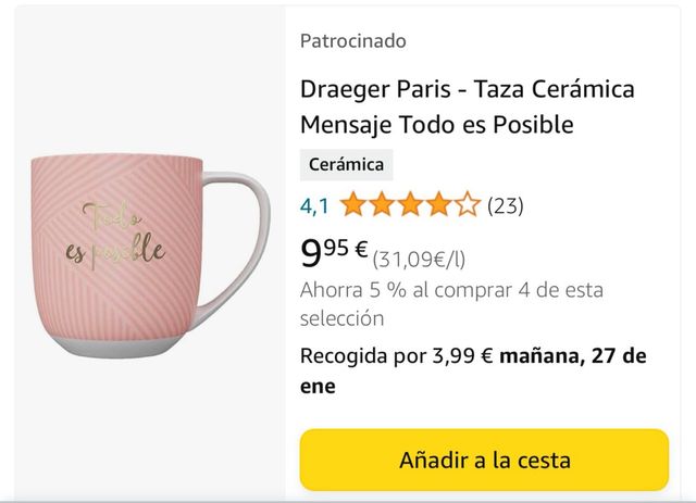 Taza “Todo es posible”  NUEVA con caja