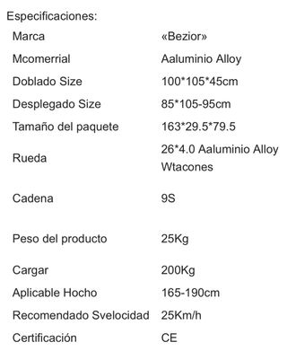bicicleta electrica plegable montaña Bezior