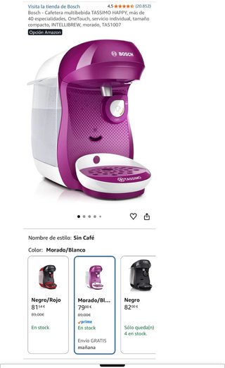 cafetera Bosch Tassimo Happy fuxia.