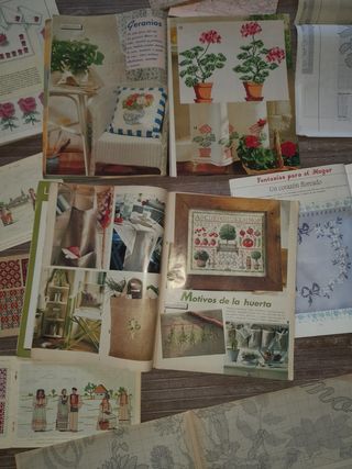 Punto cruz y tricotar. 8 revistas/libros. Vintage