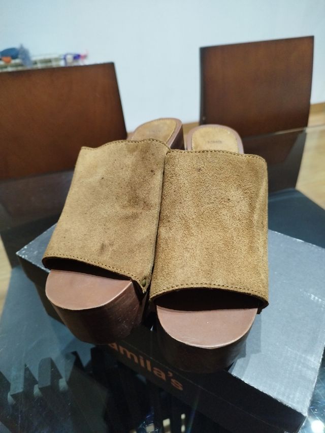 Sandalias tacón de madera