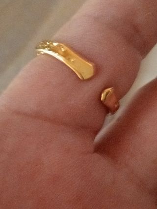 ANILLO ACERO CHAPADO ORO 14 KILATES 
