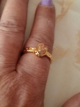 ANILLO ACERO CHAPADO ORO 14 KILATES 