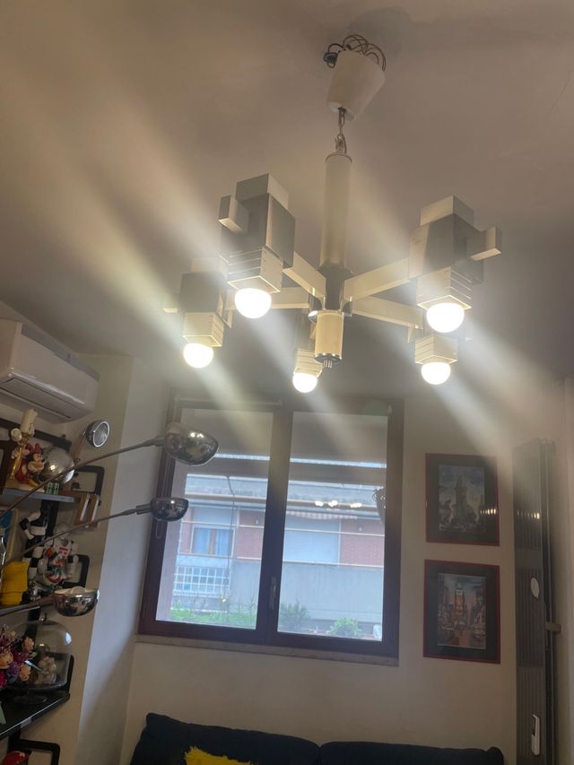 LAMPADARIO VINTAGE STILE SCIOLARI SPACE AGE DESIGN