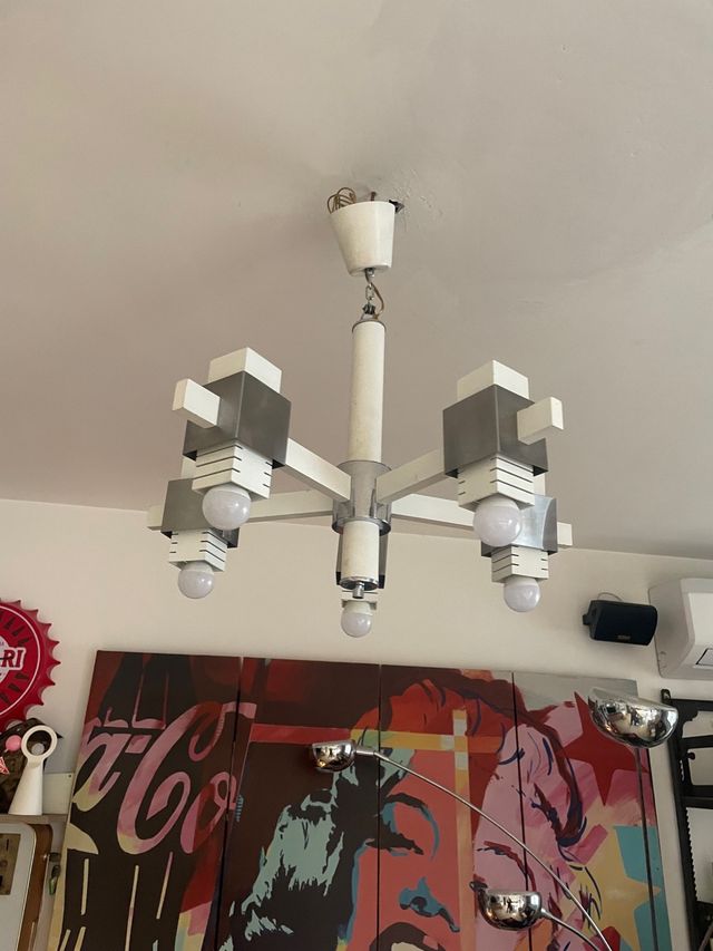 LAMPADARIO VINTAGE STILE SCIOLARI SPACE AGE DESIGN