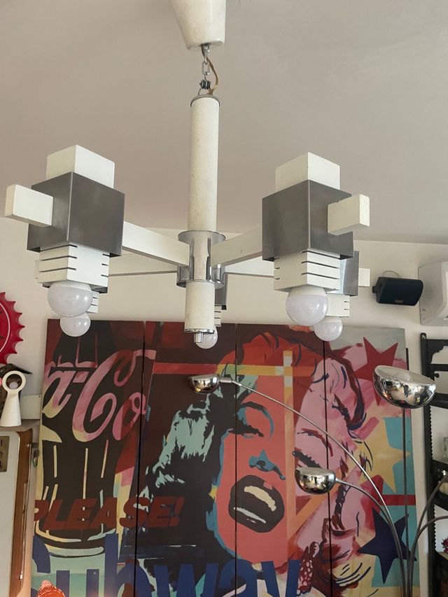 LAMPADARIO VINTAGE STILE SCIOLARI SPACE AGE DESIGN