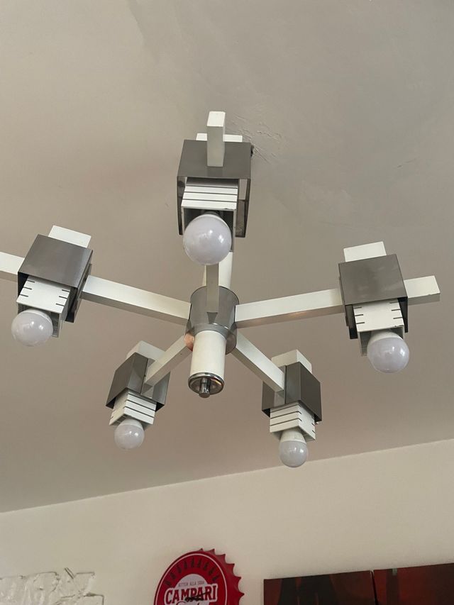 LAMPADARIO VINTAGE STILE SCIOLARI SPACE AGE DESIGN