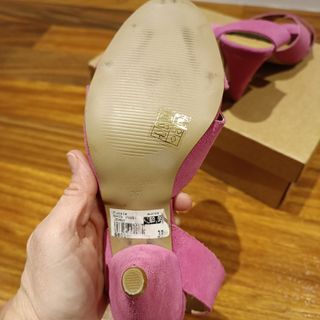 Zapatos /sandalia tacon rosa fucsia.