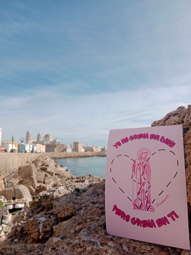 Ilustración virgen rosa